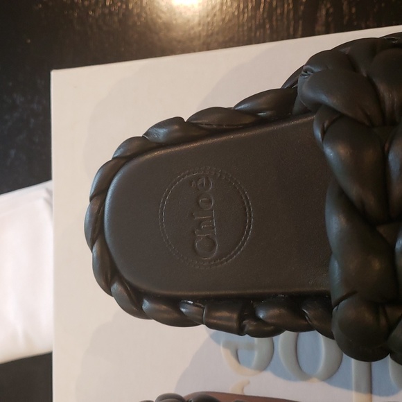 NWB! Chloe Wavy Leather Platform Slides 6/ 36 - Picture 3 of 8